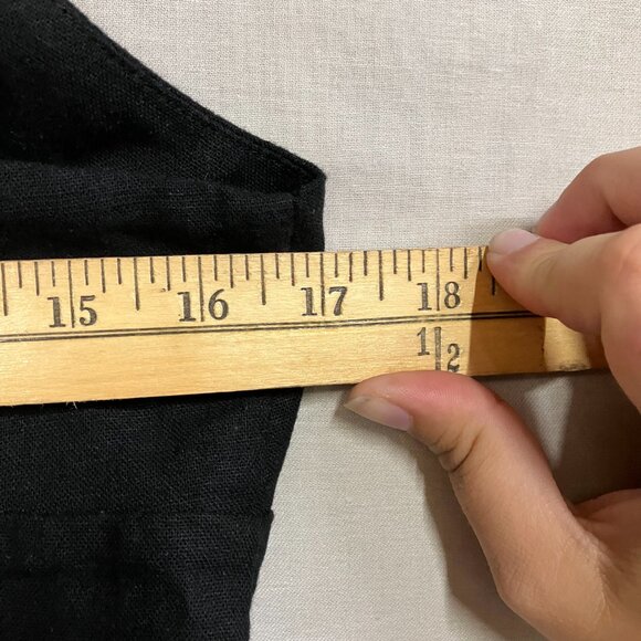 A New Day Women's Black Medium Fit N Flare Linen Tank Top V-Neck Spaghetti Strap - Picture 11 of 12